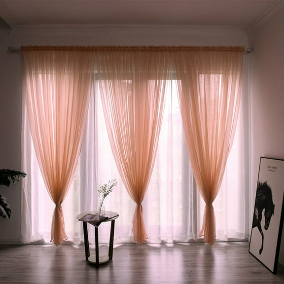 Blackout Curtains,Leaves Sheer Curtain Tulle Window Treatment Voile Drape Valance 1 Panel Fabric