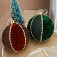 thumbnail image 6 of AUHomi Velvet Christmas Ornaments, Christmas Balls Ornaments, 3" Velvet Ornaments for Christmas Tree Balls Xmas Wedding Holiday Halloween Party, Flocked Decorative Hanging Ornaments (Red), 6 of 8