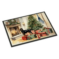 Carolines Treasures DAC2612JMAT 24 x 36 in. Black & Tan Coonhound Cozy Christmas Doormat