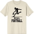 thumbnail image 3 of "Real Football" Sports Back to School Adult Natural Crew Neck Short Sleeve Tee-Medium, 3 of 4
