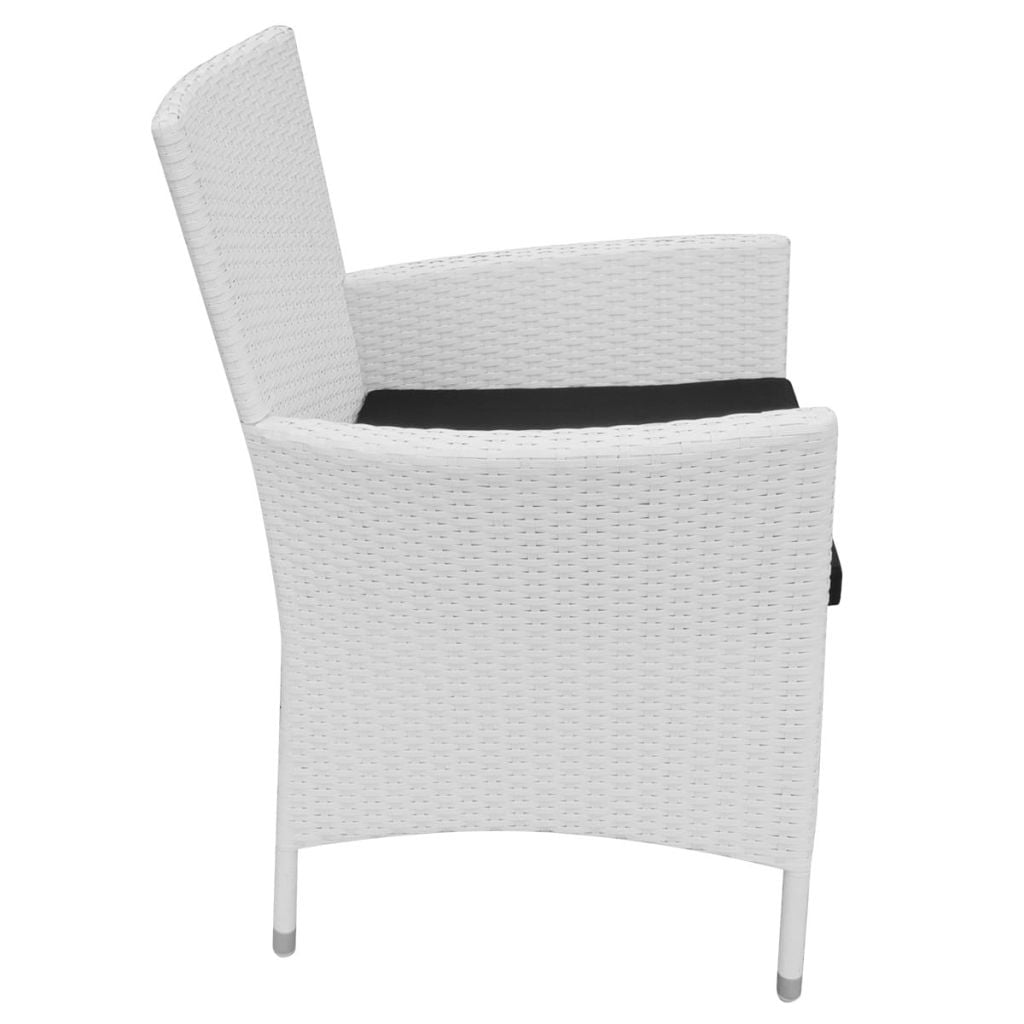Kepooman 9 Pcs Garden Patio Wicker Dinng Table Set with Cushions, White Kepooman 9 Pcs Garden Patio Wicker Dinng Table Set with Cushions, White