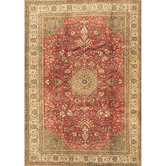 Ahgly Company Indoor Rectangle Medallion Brown Traditional Area Rugs, 8' x 12'