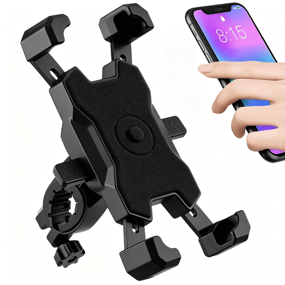 Bike Phone Mount, Adjustable Motorcycle Phone Holder, 360° Rotatable Handlebar Phone Mount, Universal Cell Phone Cradle for Bicycle Scooter Stroller, Fits 3.5-6.8 Inch Smartphones