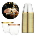 thumbnail image 4 of 50X Golden Plastic Cups 9 Oz Disposable Cup Plastic Wine Glass Cups Transparent Plastic Cup for Parties, 4 of 9
