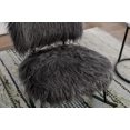 thumbnail image 6 of 25.2“ Accent Chair, Wide Faux Fur Plush Chair with Metal Legs, Fluffy Upholstered Armless Chair Comfy Mid Century Modern Chair for Living Room, Bedroom, Gray, 6 of 7