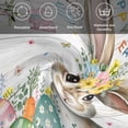 thumbnail image 6 of Gray Easter Bunny Cloth Napkins, Spring Easter Eggs Floral Wooden Washable and Reusable Dinner Napkins Set of 4, Table Napkin for Kitchen Party Birthday Wedding Hotel Housewarming 20"x20", 6 of 9