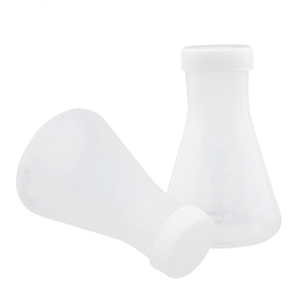 koolsoo 5x2 Pcs Laboratoire Expérience Graduée en Plastique Conique Erlenmeyer W / Bouchon 100mL 5 Pcs