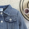 thumbnail image 6 of Mercatoo Toddler Baby Girl Fall Denim Jacket Letter Embroidery Long Sleeve Cardigan Button Jean Coat Girls Jacket, 6 of 9