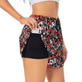 thumbnail image 1 of Balery Graffiti Valentine Day Pantalones cortos deportivos para mujer con forro y dos bolsillos, elásticos, para entrenamiento, gimnasio, yoga-Medium, 1 of 7
