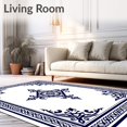 thumbnail image 2 of ODIKA 4'x6' Machine Washable Non-Slip Area Rug, Paisley Teardrop Cascade with Vintage Ornamental Flourishes High Traffic Rug with Pad, Blue, 559994, 2 of 8