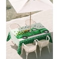 thumbnail image 3 of 54x80 Inch Outdoor Tablecloth with Umbrella Hole Zipper Rectangle Saint Patrick's Day Rectangular Tablecloths Outside Waterproof Luck Leaves Car Green Buffalo Plaid Patio Table Cover for Picnic Party, 3 of 8