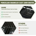 thumbnail image 4 of Propane Gas Griddle Charcoal Grill Combo Flat Top Griddle W/Dual Lids & 2 Side Shelves Dual Fuel BBQ Grill for Outdoor Barbecue, 4 of 7