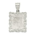 thumbnail image 3 of Auriga Fine Jewelry 925 Sterling Silver Square Diamond-cut Letter F Initial Pendant for Women (L-30 mm, W-18 mm), 3 of 6