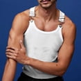 thumbnail image 2 of YLSDY Men's Ribbed Tank Top with Clip Suspenders, Retro Style Sleeveless Undershirt for Streetwear White Free Size, 2 of 6