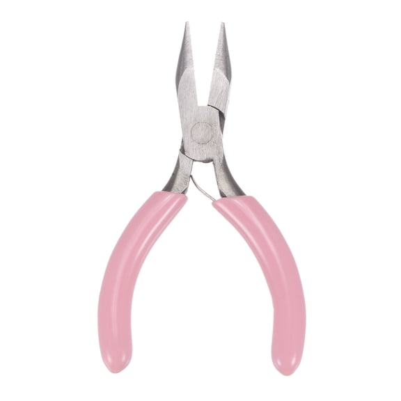 Uxcell Mini Needle Nose Pliers 3" Precision Jewelry Plier with Pink Handle for DIY Crafts Jewelry Making