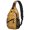 Thanksgiving Golden Diagonal Plaid Pattern, variant on Thanksgiving Dark Brown Plaid Pattern Sling Backpack, Unisex Cycling Crossbody Bag with Side Mesh Pockets, Breathable Padded Back Gift Ideas for Travel Shopping Commuting