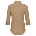 thumbnail image 2 of Made by Johnny Women's 3/4 Sleeve Tailored Button Down Shirts M NEW_KHAKI, 2 of 6