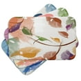 thumbnail image 2 of Goals, Gourds, and Gatherings Windy Navy Blue Floral Print Bath Mat, 2 of 5
