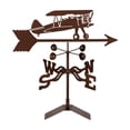 thumbnail image 3 of EZ Vane Biplane Airplane Weathervane — Garden Mount, Wind Cups, Antique Copper Finish, Steel with Durable Triple Powder Coating, Handcrafted in USA, 3 of 7