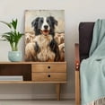 thumbnail image 5 of Qisvanset 12x16 Inch Framed Canvas Wall Art Border Collie Herding Sheep Vintage Farmhouse Animal Art, 5 of 8