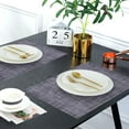thumbnail image 5 of Placemats Set of 24 for Dining Table, Table Placemats, Rectangular PVC Vinyl, 18x12 Inches - Gray, 5 of 8