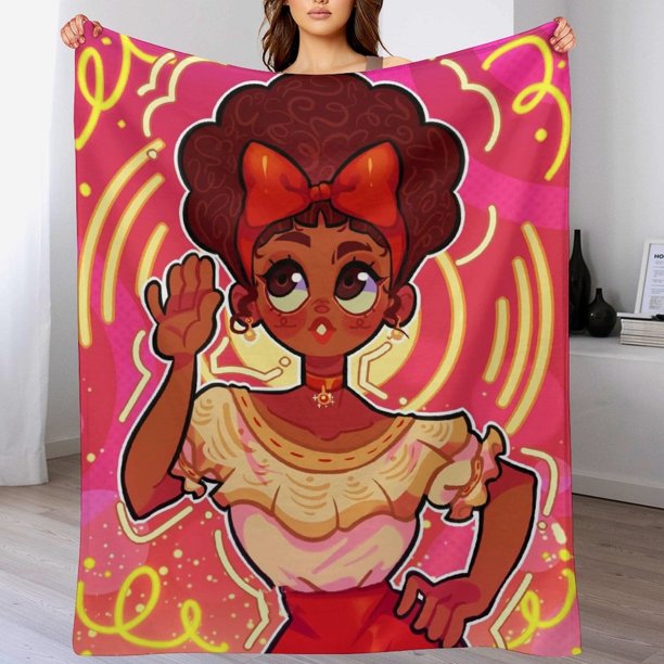 Manta de franela cálida y acogedora con diseño de dibujos animados de Encanto para sala de estar, dormitorio, cama, sofá, camping, viajes, mantas de vellón para todas las estaciones, regalos para