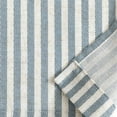 thumbnail image 6 of Vangao Kitchen Valance Linen Stripe Short Curtain 1 Panel Farmhouse Country Pinstripe Light Filtering Rod Pocket Window Treatment 18 inch Blue on Beige, 6 of 7
