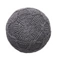 thumbnail image 4 of GDF Studio Reed Handcrafted Boho Fabric Pouf, Charcoal, 4 of 7