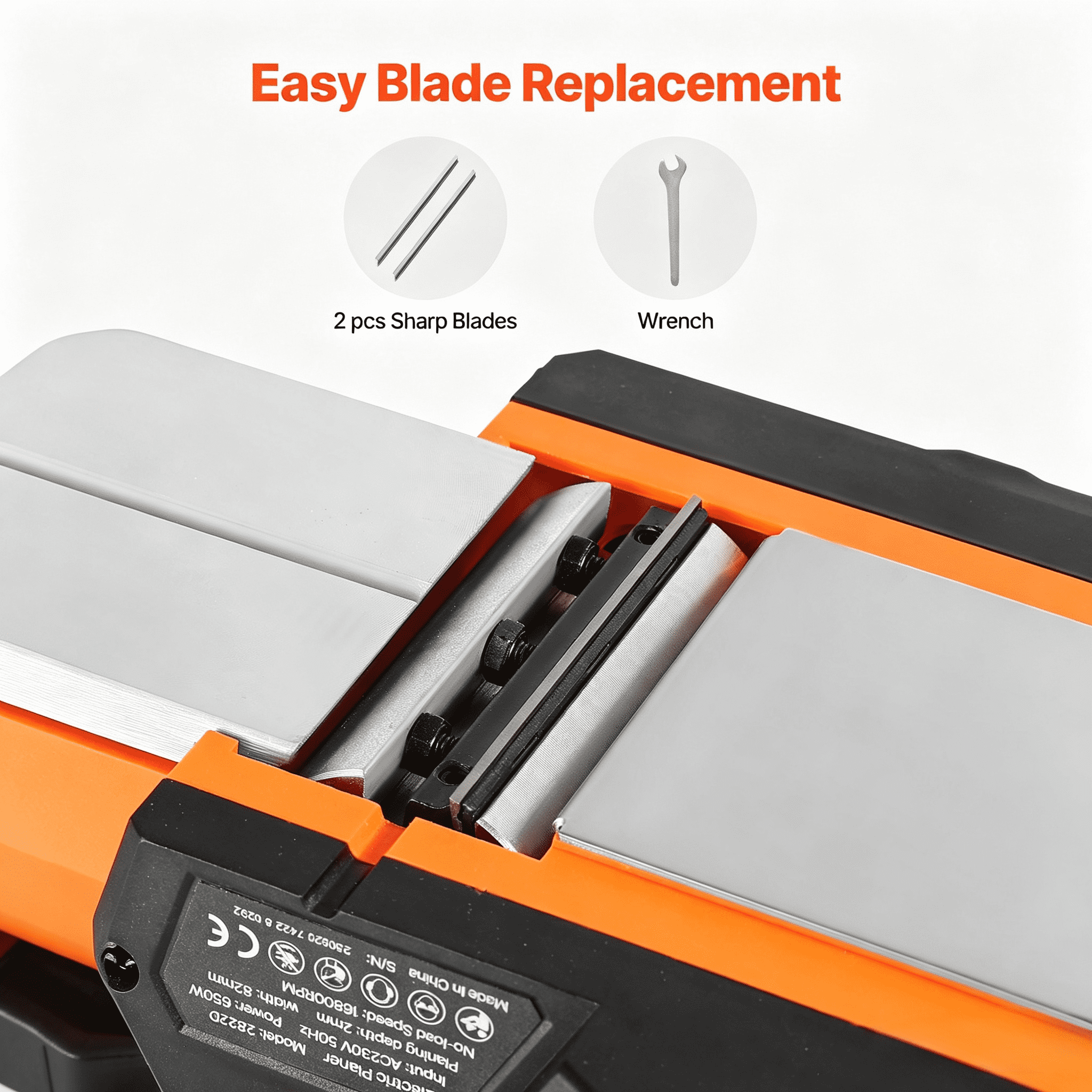 Electric Hand Planer with 3-1/4" Planing Width, 5/64" Depth, Adjustable Knob, Chamfering Groove, for Woodworking DIY Projects