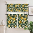 thumbnail image 6 of Yellow Green Curtain Valances Set Sunflower Daisy Watercolor Flower Farm Country Kitchen Curtains 24&nbsp;inch Length Rod Pocket Valance and Tiers 3 Piece Set Small Bedroom Bathroom Laundry Decor, 6 of 9