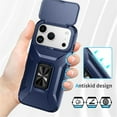 thumbnail image 6 of For iPhone 17 Pro Max Slim Fit Shockproof Hybrid with Slide Camera Cover & Rotated Ring Kickstand, [Military-Grade] Phone Case For iPhone 17 Pro Max 6.9",Blue,For iPhone 17 Pro Max, 6 of 8