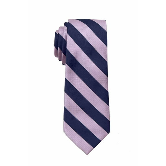 Boy's College Striped Necktie - Pink Navy