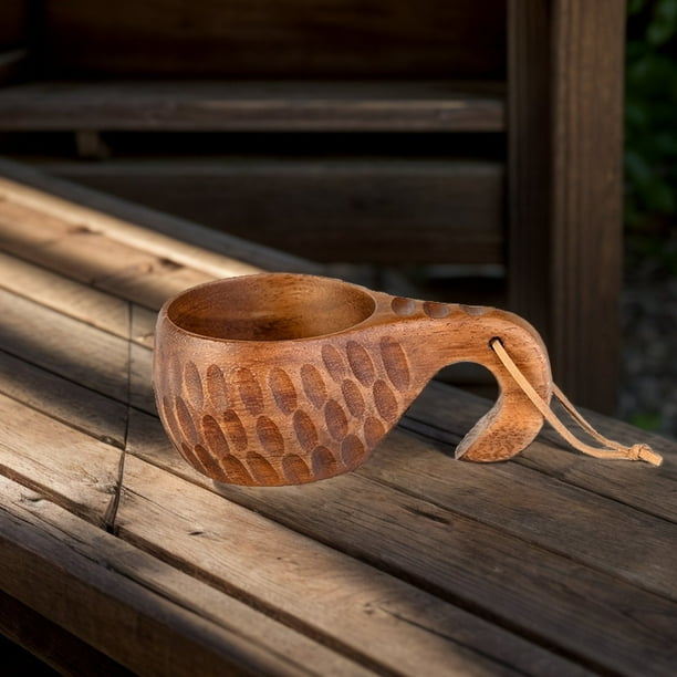 Cup Japanese Wooden Cup With Handle,Wooden Cup With Mouth,Traditional Style,Portable Design,High-Quality Wood Construction,Eco-Friendly Material,For Kitchen or Home Decor