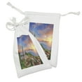 thumbnail image 2 of Landscape Fabric Pouch Set of 2, View of Chiang Mai at Sunset in Doi Inthanon Mountain Thailand Historical, Small Drawstring Bag for Toiletries Masks and Favors, 9" x 6", Multicolor, by Ambesonne, 2 of 2
