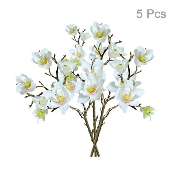 Artificial Magnolia Flowers Realistic Silk Flower Bouquet For Floral Arrangements Home Table Decor Photo Props Walmart Com Walmart Com