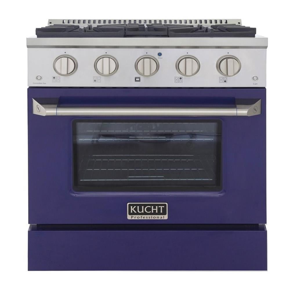 Kucht Professional 30" Stainless Steel Natural Gas Range in Blue and Silver