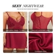 thumbnail image 6 of Qylux Women's Lingerie Sexy Lace Babydoll – Sheer Nightgown Sleepwear Wine Red XL, 6 of 8