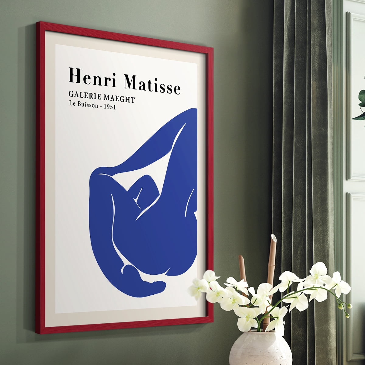 Matisse CXVIII Framed Print in Red Solid Wood 16 x 20 Framed Print