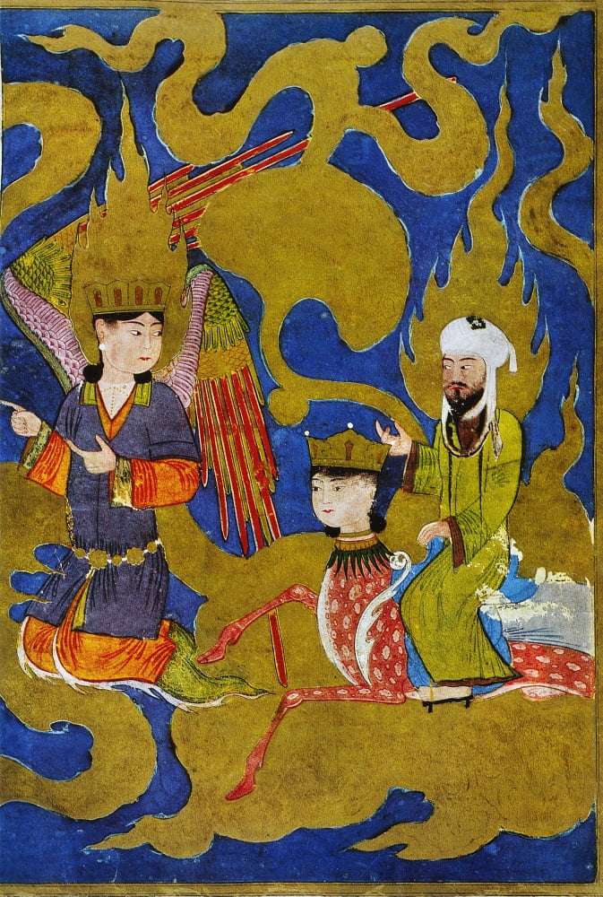 Mohammed (570-632) Narabian Prophet And Founder Of Islam Accompanied By ...