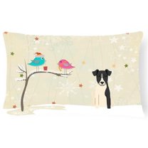 Carolines Treasures BB2570PW1216 Christmas Presents between Friends Fox Terrier - Smooth Canvas Fabric Decorative
