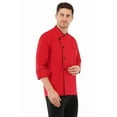 thumbnail image 5 of MONK ITALY Men's Multi-Color 3/4 Sleeve Single Breasted Chef Coat, SIZE (XS-6XL), 5 of 7