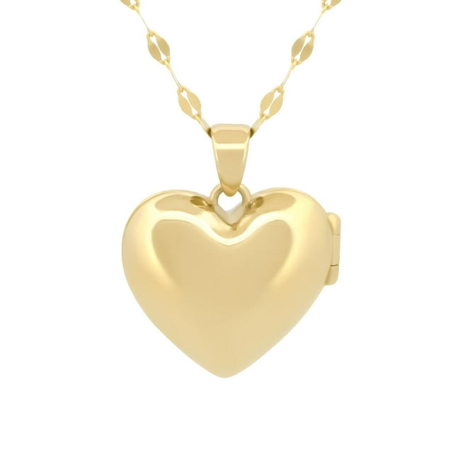 Cadena Con Dije Relicario De Corazón Oro Sólido 10K amarillo Casa del Anillo Medida Cadena 45 cm Medida Corazón Relicario 1.4 cm cerrado Peso total 2.9 gr