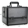 thumbnail image 3 of Ver Beauty Professional 4-Tier Aluminum Makeup Train Case, Portable Lockable Organizer, Black Crystal, 3 of 7