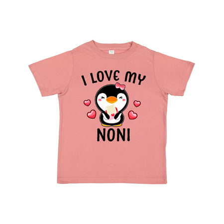 

Inktastic I Love My Noni with Cute Penguin and Hearts Gift Toddler Toddler Girl T-Shirt