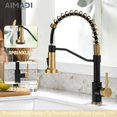 thumbnail image 4 of Grifo de cocina negro AIMADI con pulverizador abatible de una sola manija, 4 of 7