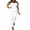 White, variant on Guieoi Women Pants Women's Pants Women's Plus Size Mesh Sexy Stitching Fashion Short-Sleeved Round Neck Jumpsuit