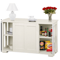 thumbnail image 1 of Yaheetech Antique White Buffet Cabinet Kitchen Table with Sliding Door Stackable Sideboard Storage Cabinet, 1 of 8