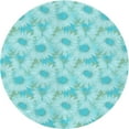 thumbnail image 1 of Ahgly Company Machine Washable Indoor Round Transitional Medium Turquoise Green Area Rugs, 7' Round, 1 of 7