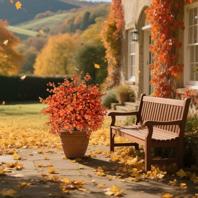Insertion Florale Réaliste 55cm pour Jardin d'Automne et Maison Design Respirant Arrangement Vert