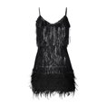 thumbnail image 6 of Up to 65 off!Lolmot Cocktail Dress for Women Sexy Cami Sequin Dress Glitter Feather Slip Dress Sparkly Night Club Party Mini Bodycon Dresses, 6 of 8